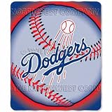 Los Angeles Dodgers Light Weight Fleece MLB Blanket (Flashball Series) (50