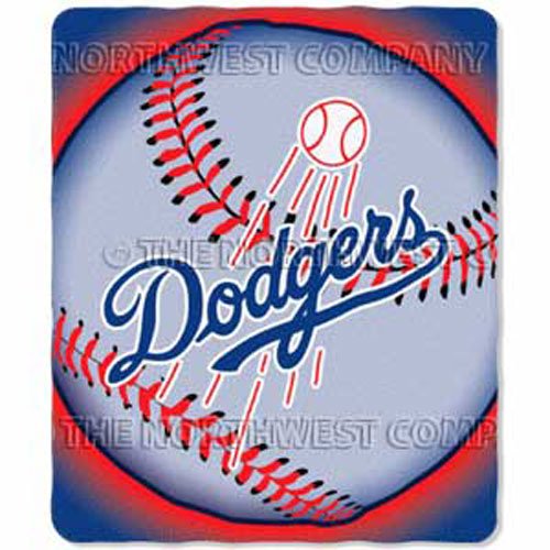 Los Angeles Dodgers Light Weight Fleece MLB Blanket (Flashball Series) by Northwest (50