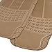Beige Nibbed Rubber Floor Mats Front & Rear 3Pc with Runner Liner