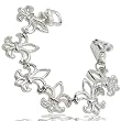 Crystal Couture Fleur De Lis Link Bracelet - Bright Silver Rhodium Finish
