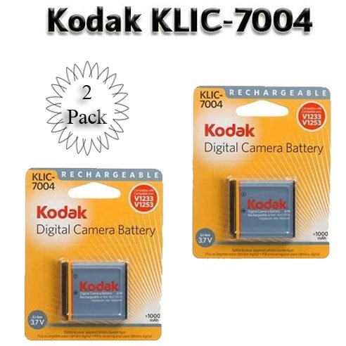 Kodak KLIC-7004 Li-Ion Rechargeable Battery for Kodak Digital Cameras & Kodak Zi8 / PLAYSPORT Zx3 Pocket Video Camera (2 Pack)