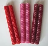 100% Beeswax Candles - One Pair of 8 Tapers in BURGUNDY - (3rd pair shown in photo)