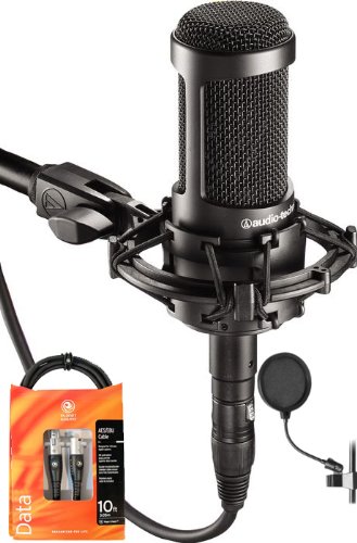 Audio Technica AT2035 W/Shock Mount, Pop Filter, and 10' XLR Cable