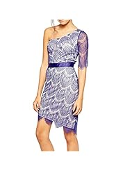 Floral Print Lace Wrap One Shoulder Elbow Length Sleeves Bodycon Dress 