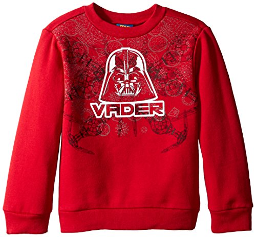 Star Wars Boys' Vader Graphic Long Sleeve Top, Red, Medium