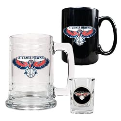 Atlanta Hawks NBA 15oz Tankard, 15oz Ceramic Mug & 2oz Shot Glass Set - Primary Logo by Great American Products