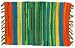 Durable Hand Woven 100% Cotton Colorful Green Striped Rag Placemat 12x18 Inches Set / 6