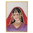 Painting of India Embossed Miniature Painting on Marble Plate of A Maharani And The Indian Jewelry