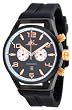 Adee Kaye #AK7232-MIPRG Men's Black IP Silicone Rubber Strap Chronograph Watch