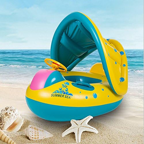 Yacht Baby Float Kiddie Float with Removable Sun Canopy Kids Swim Floatation Devices