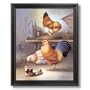 Chicken Baby Chick Egg Country Picture Black Framed Art Print