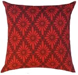 Floral Diamond Red Throw Pillow (Insert Sold Separately)