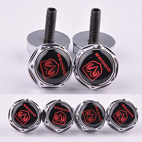 D&R® 4 Pcs Separate Chrome LICENSE PLATE FRAME Bolt Screws For Dodge