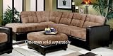 Sectional Sofa Couch Chaise Brown Microfiber Black Vinyl