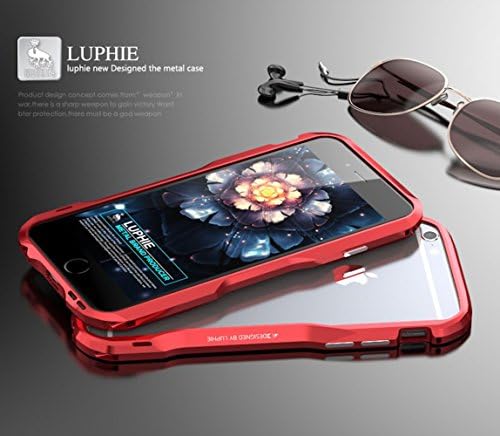 SUPERARMOR for iPhone 6 6S 4.7 Luphie Aluminum Bumper Case Frame Made by Aircraft Aluminum Stealth Metal Alloy Ultra light weight curved design (Red)