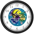 Witch on a Broom, Moon No.2 Wall Clock by WatchBuddy Timepieces (Black Frame)