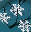 Set of 10 Clear Lighted Twinkling Snowflake Icicle Christmas Lights - White Wire