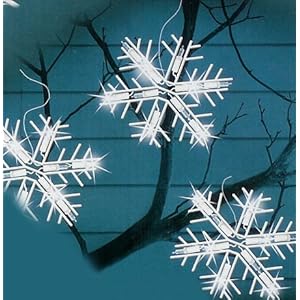 Set of 10 Clear Lighted Twinkling Snowflake Icicle Christmas Lights - White Wire