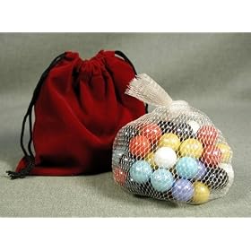 Chinese Checker Marbles with drawstring pouch by World Wise Imports