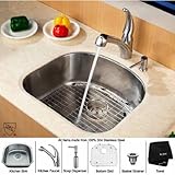Kraus Stainless Steel 23 inch Undermount 16 Gauge Single Bowl Kitchen Sink  ....
