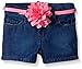 The Children's Place Big Girls' Denim Shorts with Flower Belt