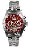 André Belfort - Galactique acier rouge - Montre Homme - Bracelet en Acier Inoxydable