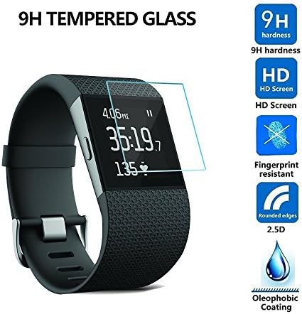 AIKUSU® 0.2mm Tempered Glass for Fitbit Surge 2.5D Arc Edge Screen Protector