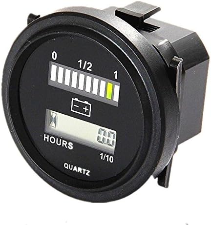 Aaamy LED Battery Indicator and Hour Meter Gauge 12v 24v 36v 48v 72v Digital Battery Status Charge Indicator My2009