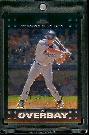 2007 Topps Chrome #32 Lyle Overbay Toronto Blue Jays Baseball Card - Mint Condition - Shipped In Protective Display Case !