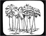 Decorated Mouse Pad with "black and white", "palm trees", agriculture, coconuts, vegetation, Asia, Burma
