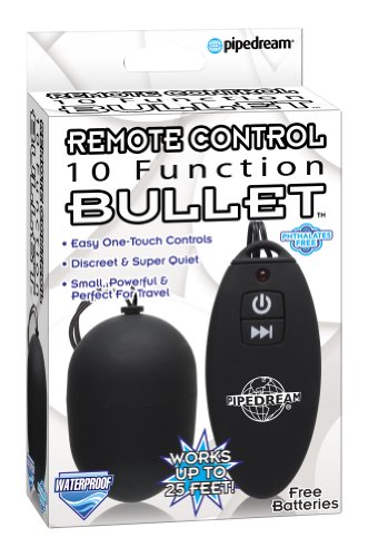 51ovcxNTh1L Pipedream Products Remote Control 10 Function Bullet, Black