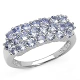 1.55 Carat Genuine Tanzanite Silver Ring