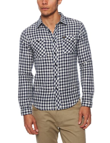 Lee Herren Hemden/ Freizeit, kariert WORKWEAR SHIRT - L820LKBM, Gr. 42 CM (XL), Blau (INDI Preisvergleich
