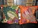 Gift for Her-2 Brass and Orange Bdr Gujrati Embroidered Sari Toss Pillow Cushion Covers Free Shipping