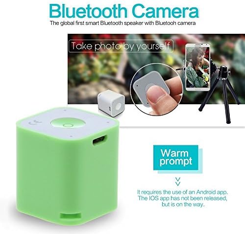 Mini Bluetooth Speaker , Smallest , Remote Shutter Anti-lost Device for Phone Impressive Sound Quality (green)
