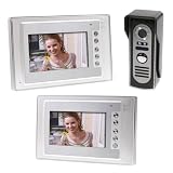 Buy 7 Inch Video Door Phone Doorbell Intercom Kit 1-camera 2-monitor Night Vision by OEM