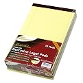 Ampad 20-030 Gold Fibre 16# Watermarked Canary Wide Rule 50-Sheet Pads, 8-1/2x14, Dozen