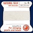 Griffin Silk Beading Bead Cord & Needle White Size 6
