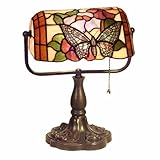Tiffany-Style Butterfly Banker Lamp