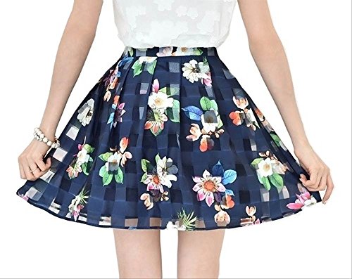 （e-Global） スカート レディース ミニ 柄 チェック 透け感 全2色 3サイズ