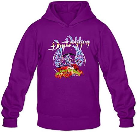 MENEO Men's Dokken Logo Hooded Shirt Purple M