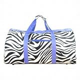 Zebra Purple Trim Duffel Gym Bag 22 inches