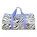 Zebra Purple Trim Duffel Gym Bag 22