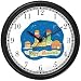 Happy Hanukkah - Jerusalem Judaica Jewish Theme Wall Clock by WatchBuddy Timepieces (Black Frame)
