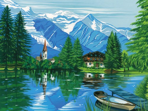 Reeves Woodland Chalet Acrylic Painting Set by Numbers, Large