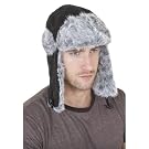 Mens Fleece Faux Fur Trim Thermal Trapper/Ski Hat