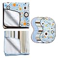 JJ Cole Blue Blanket & Burpie Bundle