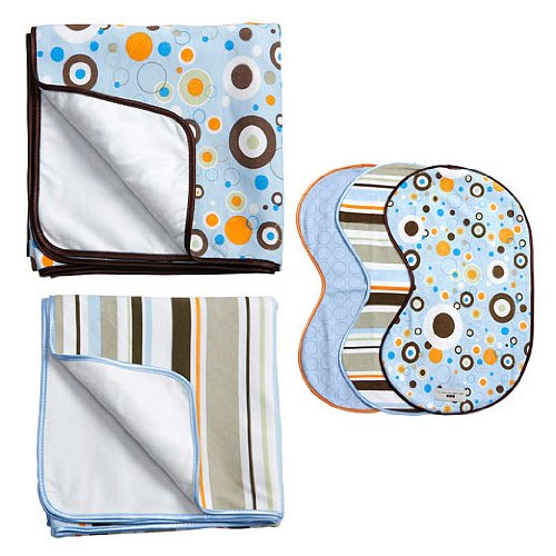 JJ Cole Blue Blanket & Burpie Bundle
