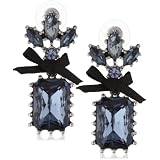 Betsey Johnson Iconic Blue Crystal Rectangle D