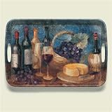 Serving Tray ~ Wine and Cheese ~ 18 inches x 12 inches ~ melamine plastic ~ code 252